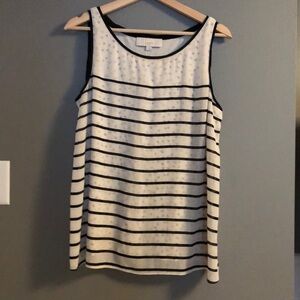 Loft Polka‎ Dot and Striped Tank Top